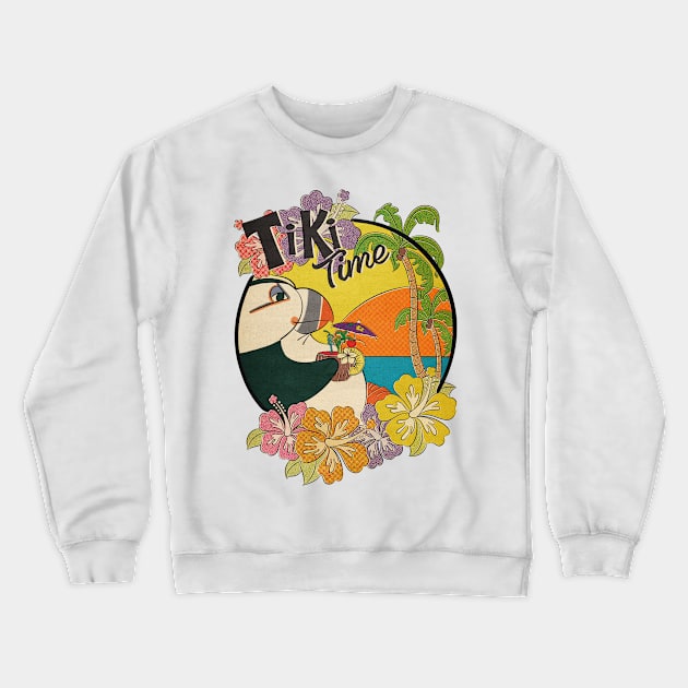 Tiki Time Puffin! Crewneck Sweatshirt by ArtsofAll